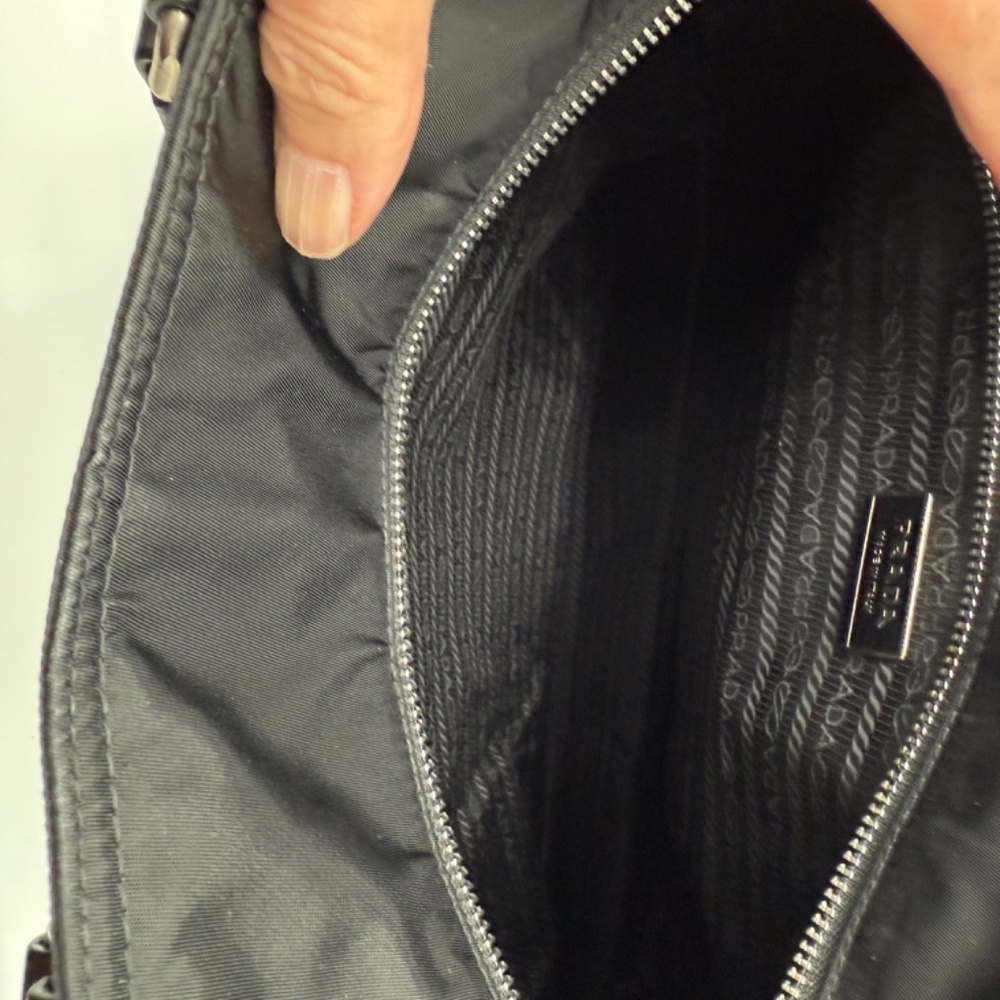 Authentic Vintage Prada BN1057 Tessuto + Spazzolato Nero Tote / Briefcase Black - Picture 10 of 15